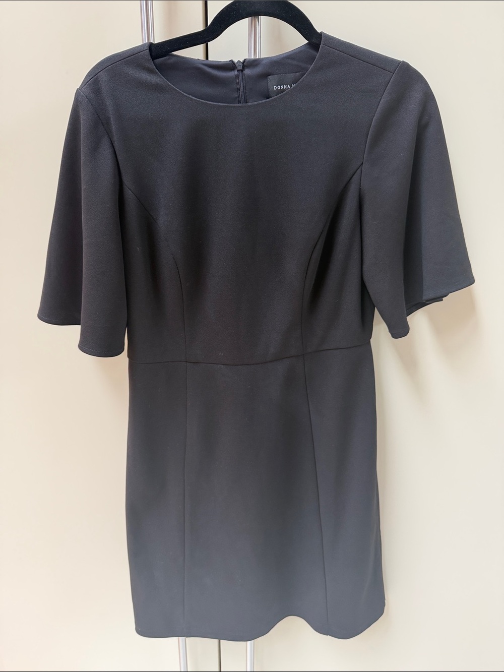 Donna Morgan Black Mini Dress with Flutter Sleeves